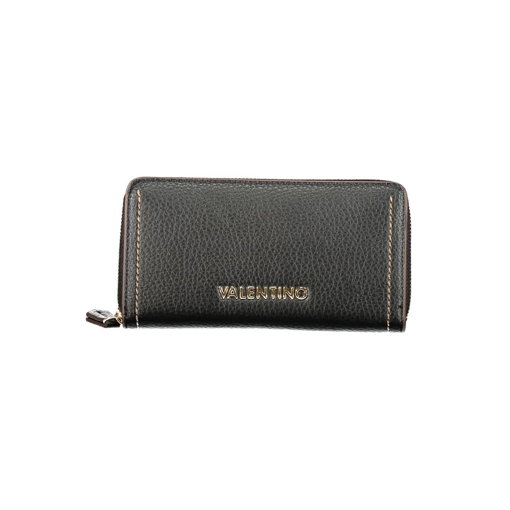 Mario Valentino Black Polyethylene Women Wallet with zip closure and contrasting details