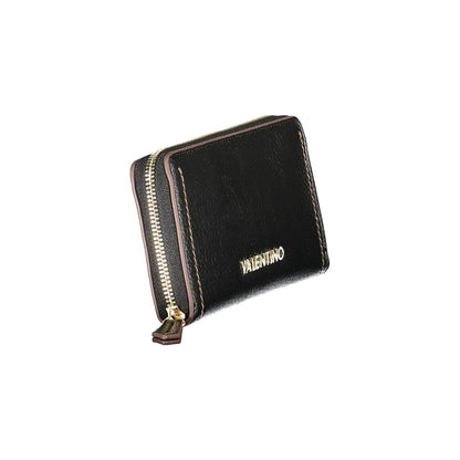 Mario Valentino Black Polyethylene Women Wallet with zip closure and bold design.