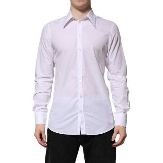 Dolce & Gabbana White Cotton Long Sleeves Dress Shirt