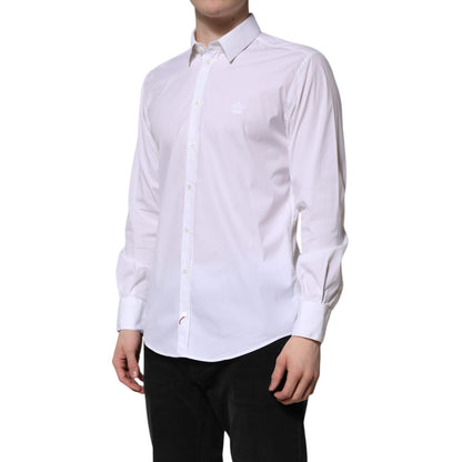 Dolce & Gabbana White Cotton MARTINI Long Sleeve Dress Shirt