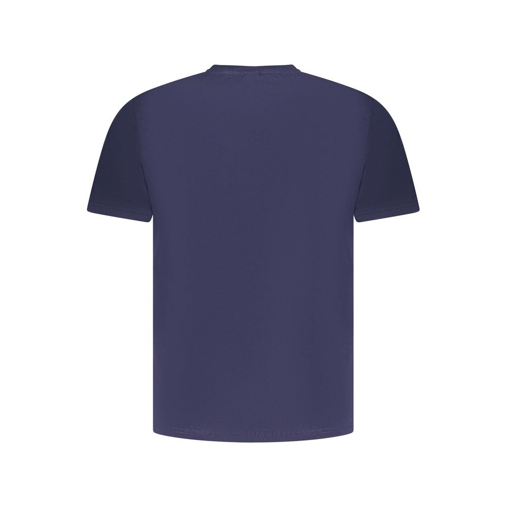 Back view of North Sails Blue Cotton Men T-Shirt showcasing bold blue color and classic design.