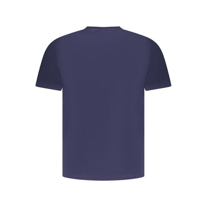 Back view of North Sails Blue Cotton Men T-Shirt showcasing bold blue color and classic design.