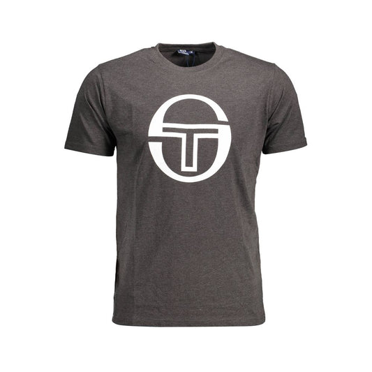 Sergio Tacchini Brown Cotton Men T-Shirt with crew neck and iconic logo.
