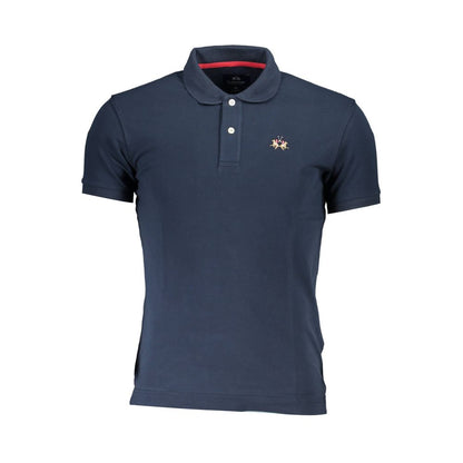 La Martina Blue Cotton Polo Shirt