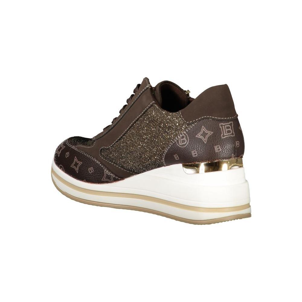 Laura Biagiotti Brown Polyester Women Sneaker LA-32800-EU38/US8