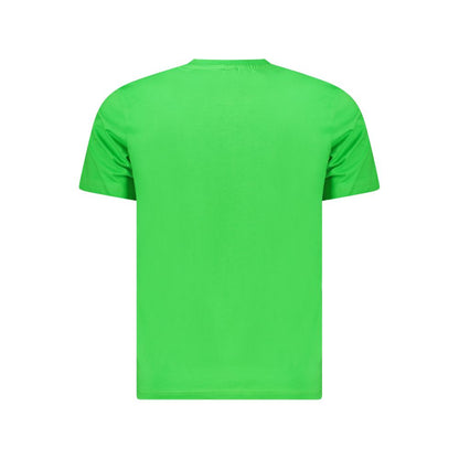 Back view of North Sails Green Cotton Men T-Shirt with crew neck and breathable fabric.