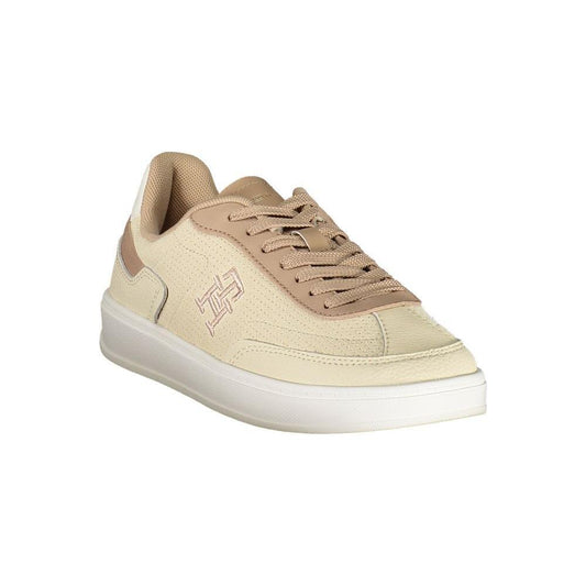 Tommy Hilfiger Beige Leather Women Sneaker TO-36771-EU36/US6