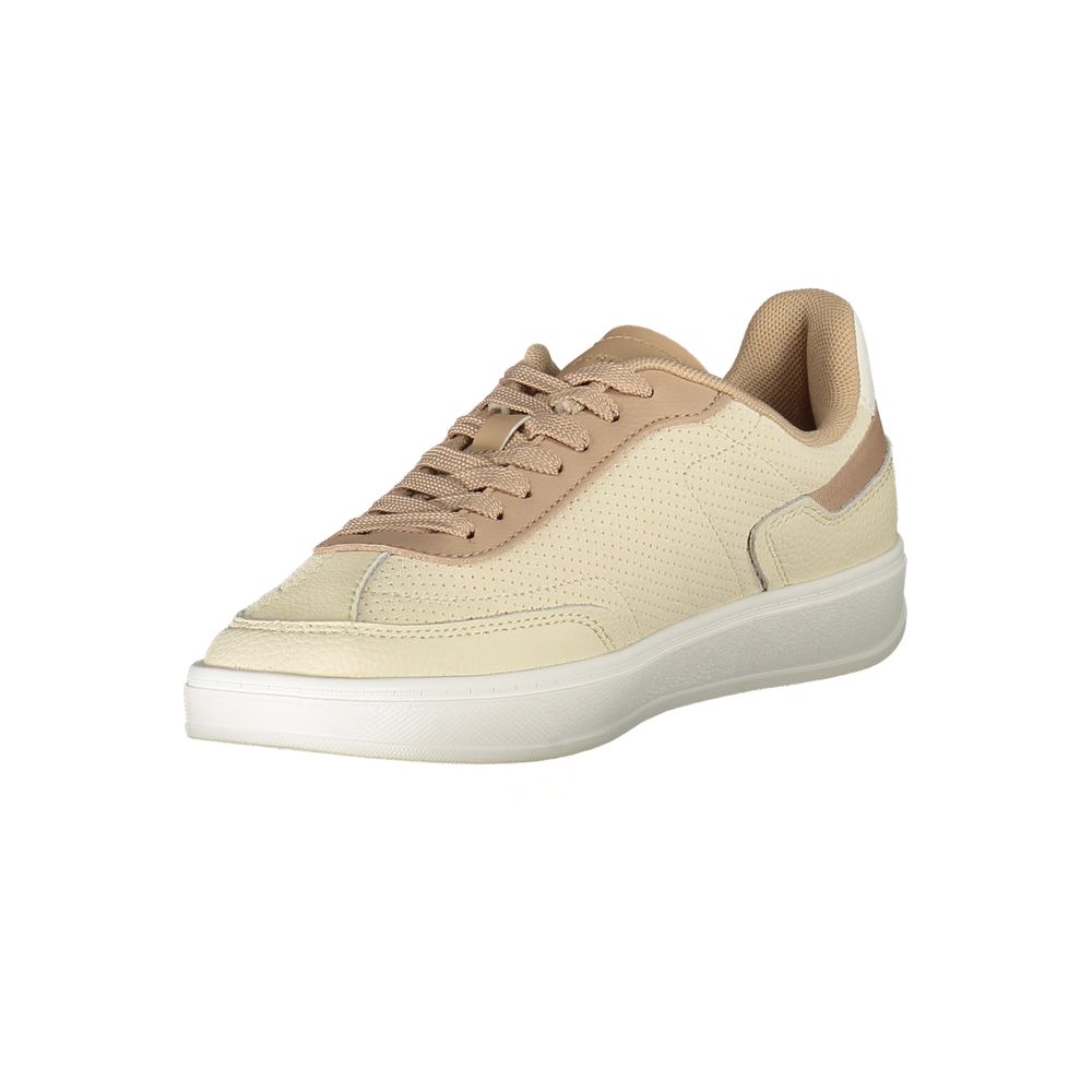 Tommy Hilfiger Beige Leather Women Sneaker