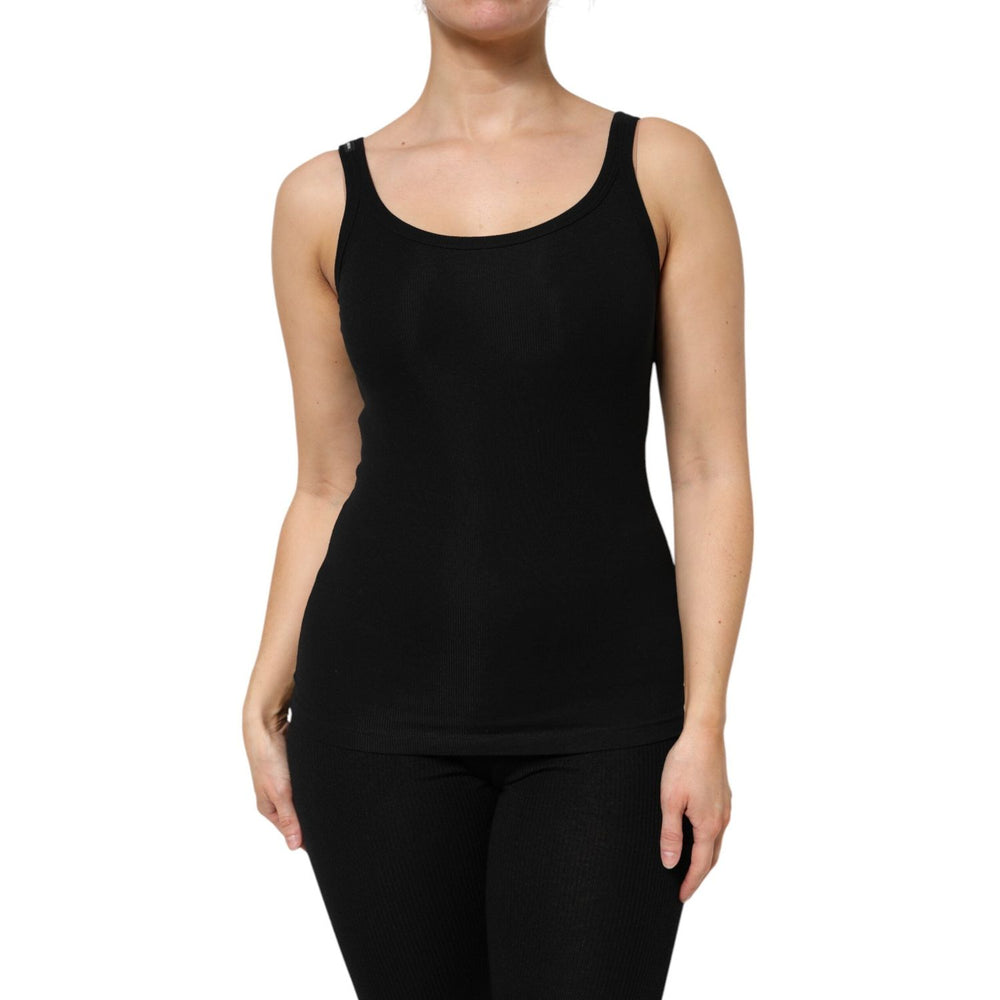 Dolce & Gabbana Black Cotton Stretch Sleeveless Women Tank Top THS90386-2