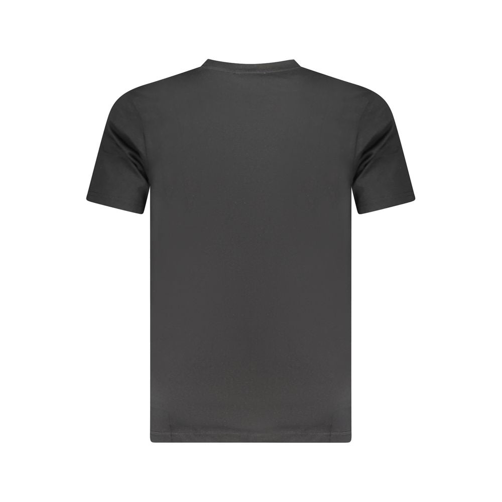 Cavalli Class Black Cotton Men T-Shirt back view - premium short sleeve crew neck tee with logo print for style and durability.