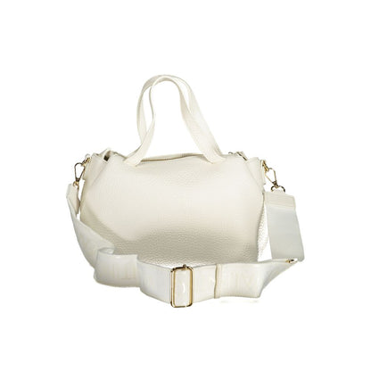 Mario Valentino White Polyethylene Handbag with handles, adjustable strap, zip closure, logo, recycled material
