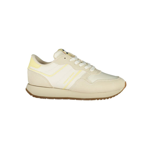 Tommy Hilfiger Beige Leather Women Sneaker TO-36762-EU36/US6
