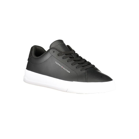 Tommy Hilfiger Black Leather Men Sneaker TO-36764-EU40/US7