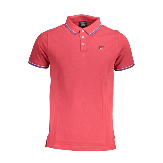 Norway 1963 Red Cotton Men Polo Shirt with logo and contrasting details on collar and sleeves.