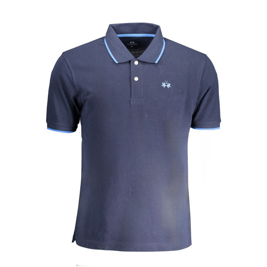 La Martina Blue Cotton Polo Shirt