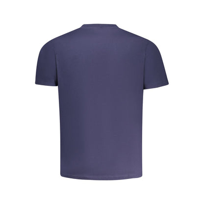 Back view of North Sails Blue Cotton Men T-Shirt showing short sleeves and crew neck.