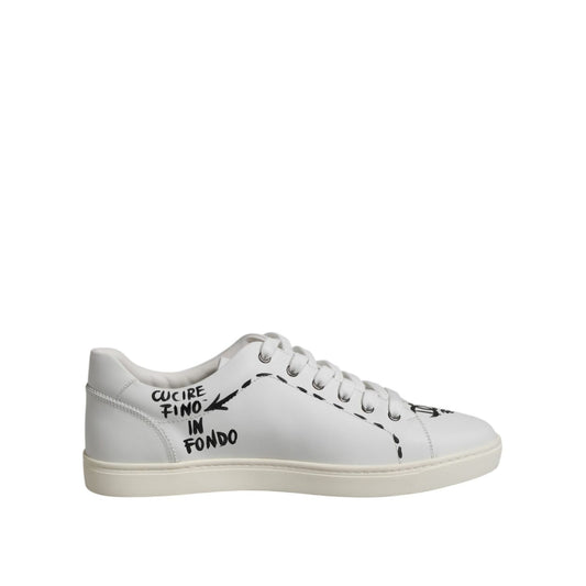 Dolce & Gabbana White London Calf Leather Men Sneakers Shoes