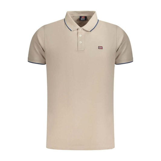 Norway 1963 Beige Cotton Men Polo Shirt NO-35730-S