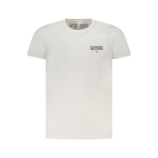 Accademia Militare White Cotton T-Shirt with small academy logo, short sleeves, and crew neck.