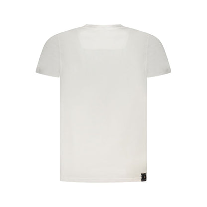 Back view of Accademia Militare White Cotton T-Shirt with crew neck and printed logo