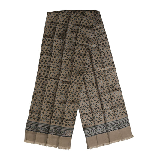 Dolce & Gabbana Brown Printed Neck Warmer Men Foulard Scarf