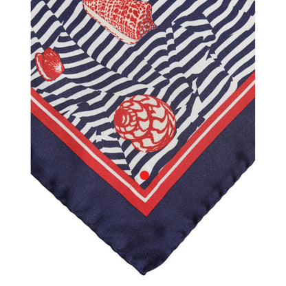 Dolce & Gabbana Multicolor Seashells Square Men Foulard Scarf