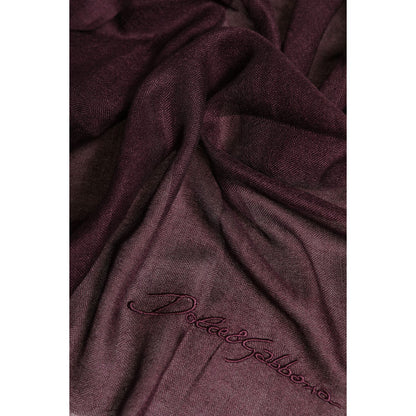 Dolce & Gabbana Maroon Cashmere Neck Warmer Wrap Shawl Scarf