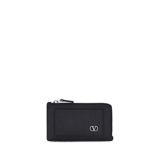 Valentino Garavani Black Calf Leather Bos Taurus Wallet