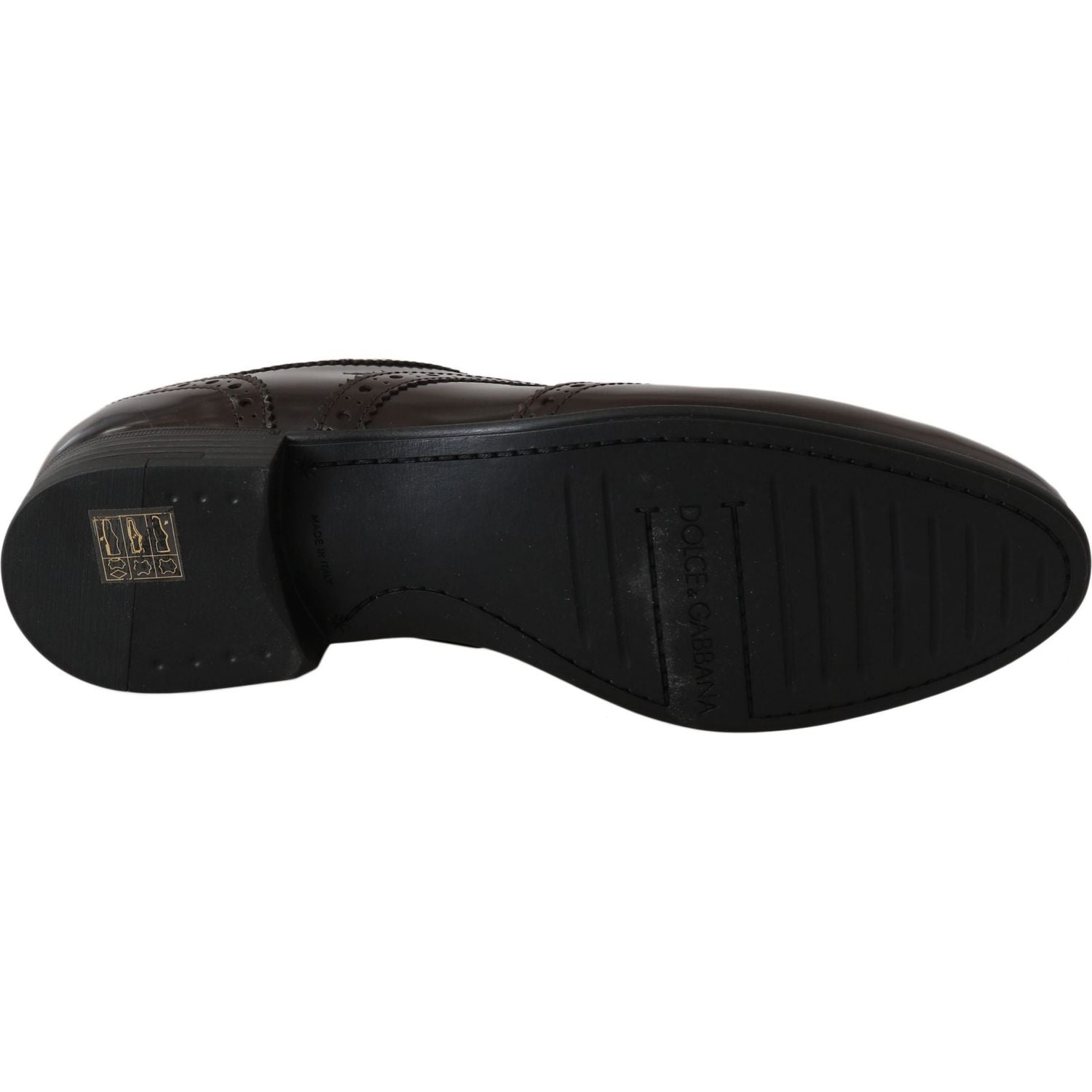 حذاء أكسفورد أنيق من الجلد باللون البني من دولتشي آند غابانا