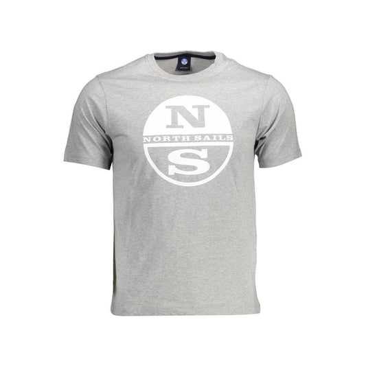 North Sails Gray Cotton T-Shirt NO-12556-L