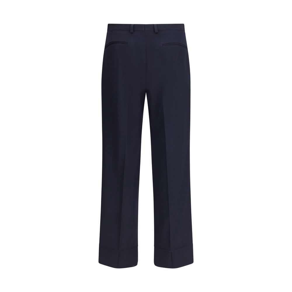 Valentino Blue Fleece Wool Dress Pants