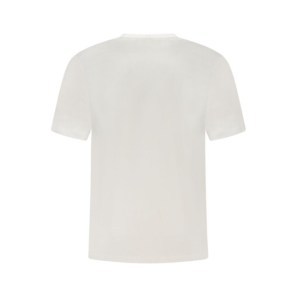 Back view of Calvin Klein White Cotton Men T-Shirt with iconic logo