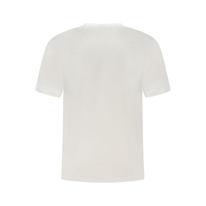 Back view of Calvin Klein White Cotton Men T-Shirt with iconic logo
