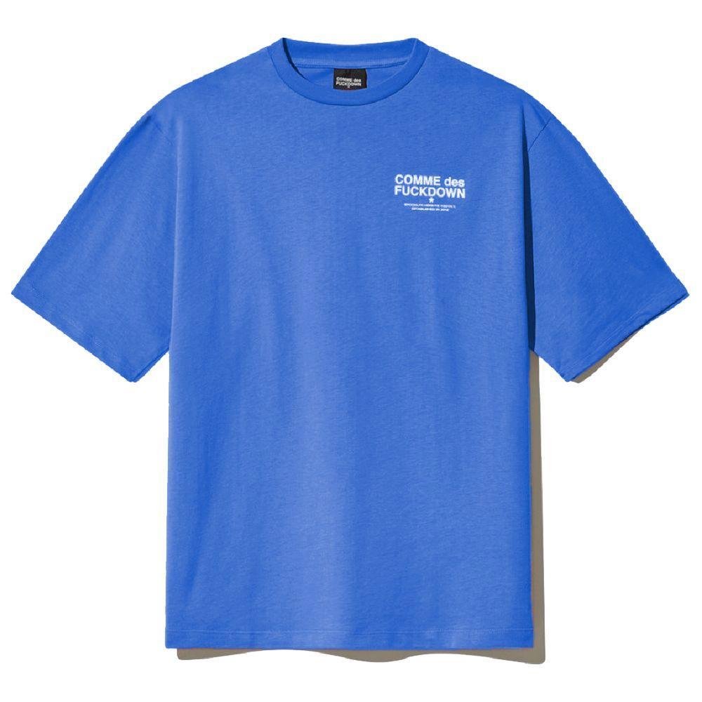Comme Des Fuckdown Blue Cotton T-Shirt CO-15644-XXL