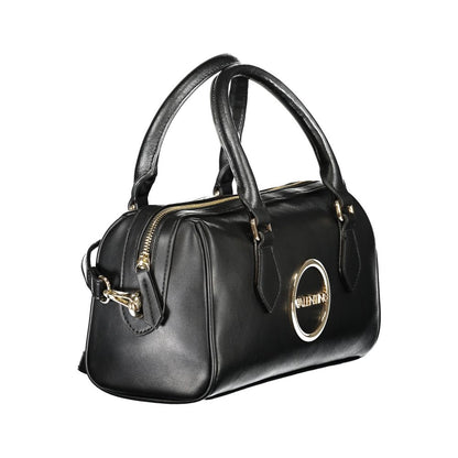 Mario Valentino Black Polyethylene Handbag with handles, shoulder strap, zip closure, and logo