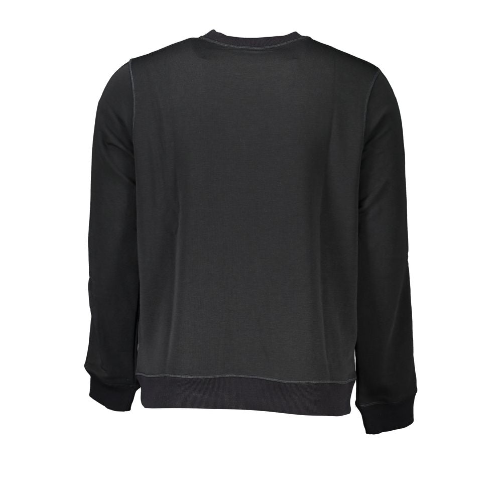 Rear view of Calvin Klein Black Polyester Men Sweater showcasing sleek design and soft fabric, perfect for athletic chic style.