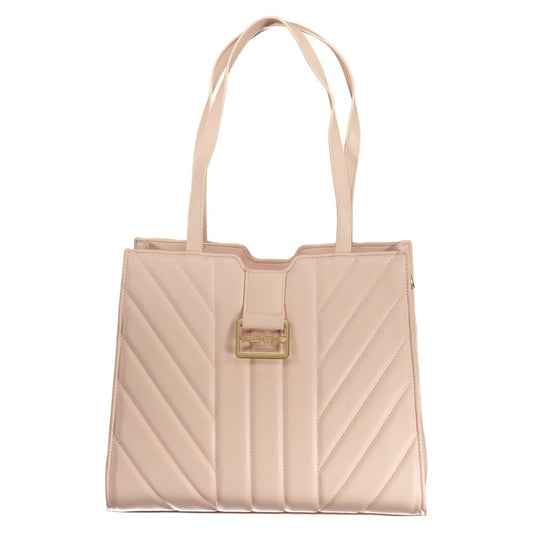 Mario Valentino Pink Polyethylene Handbag with shoulder handles and contrast details