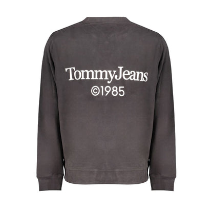 Tommy Hilfiger Black Cotton Men Sweater with logo, showcasing sustainable fashion and urban elegance.