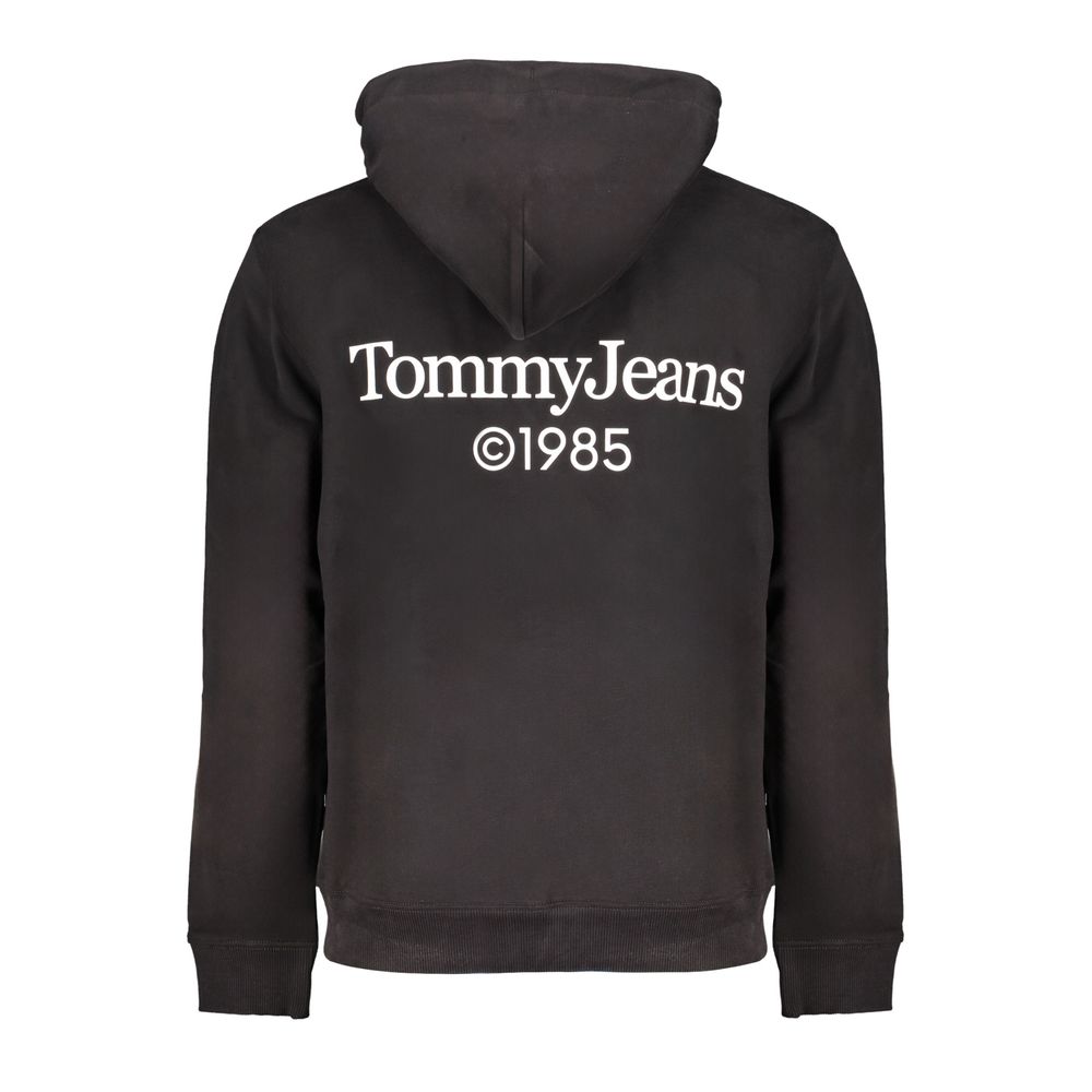 Tommy Hilfiger Black Cotton Men Sweater with logo on the back, showing casual luxury and stylish design for trendy men.