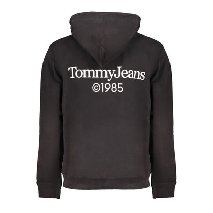Tommy Hilfiger Black Cotton Men Sweater with logo on the back, showing casual luxury and stylish design for trendy men.