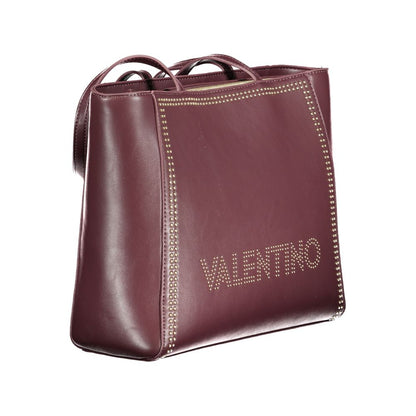 Mario Valentino Red Polyethylene Handbag with logo, 2 handles, internal pocket, phone spaces, zip closure, recycled material, contrasting details.