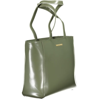 Mario Valentino Green Polyethylene Handbag with two handles, zip closure, internal pocket, and recycled logo.