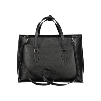 Mario Valentino Black Polyethylene Handbag with removable strap and laptop compartment