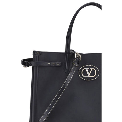 Valentino Garavani Black Calf Leather Bos Taurus Shoulder Bag