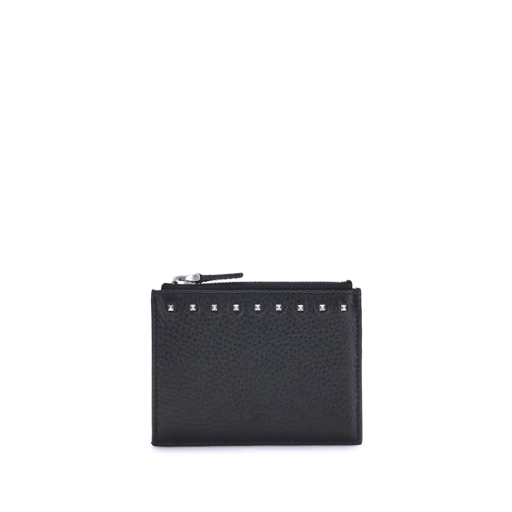 Valentino Garavani Black Calf Leather Bos Taurus Wallet