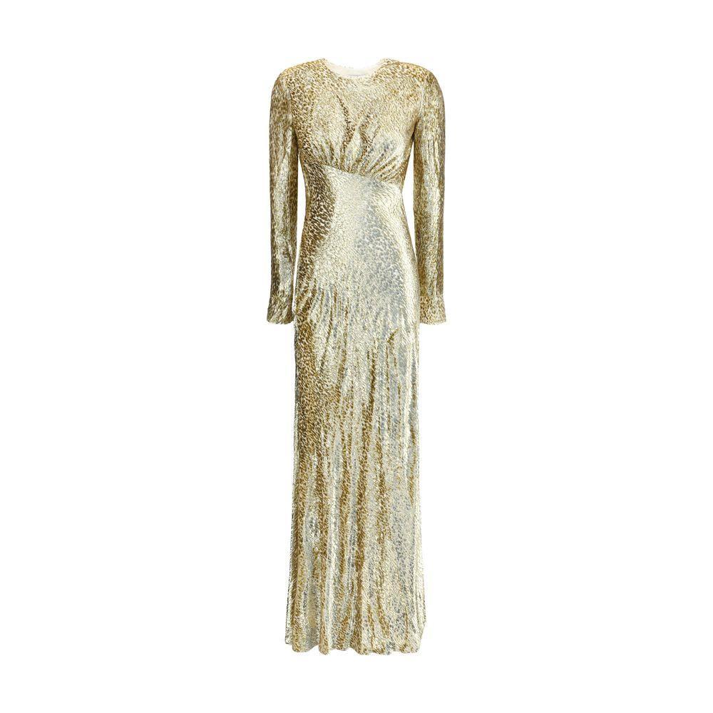 Self-Portrait Gold thread long Dress SE-PF25060XAGDGOLD-6