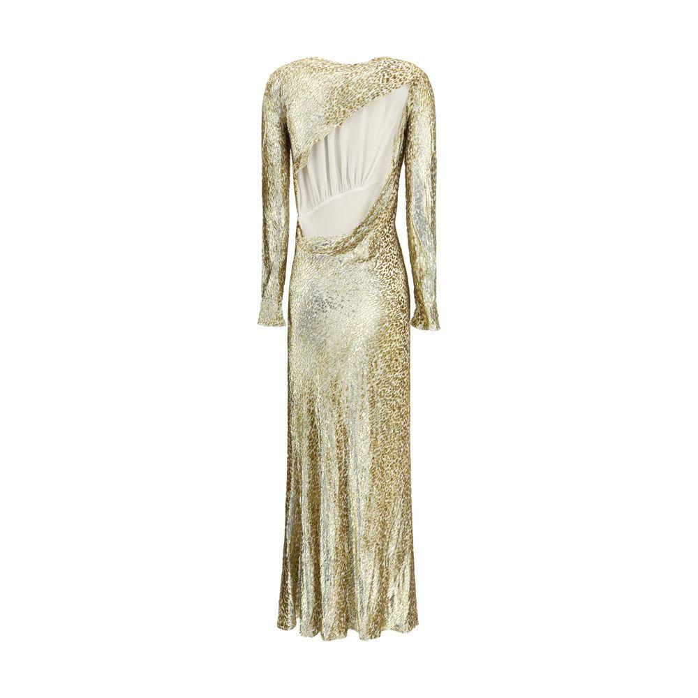 Self-Portrait Gold thread long Dress SE-PF25060XAGDGOLD-6