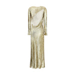 Self-Portrait Gold thread long Dress SE-PF25060XAGDGOLD-6