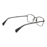 Yohji Yamamoto Gray Men Glasses Frame in gunmetal, rectangular full-rim style, metal material, demo lenses, size 51-20-145.