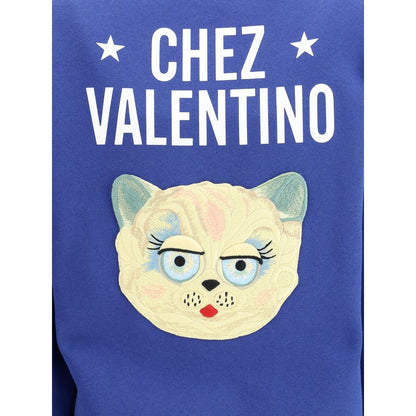 Valentino Blue Cotton Sweatshirt